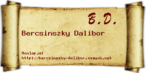 Bercsinszky Dalibor névjegykártya
